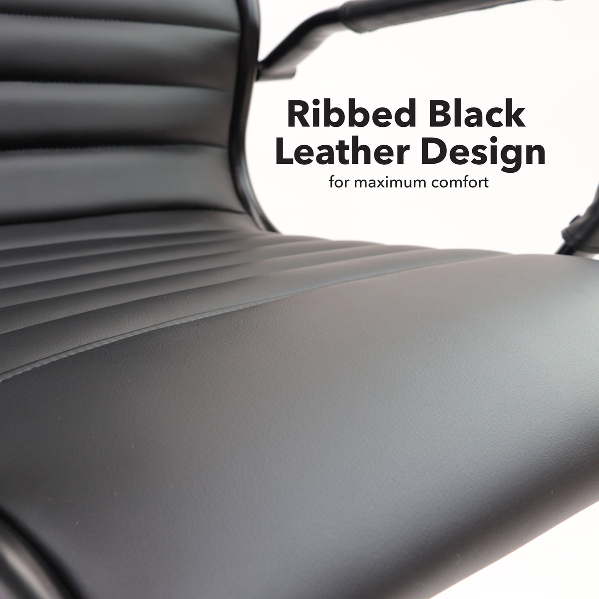 Bari high back executive chair black frame - black faux leather - view 2