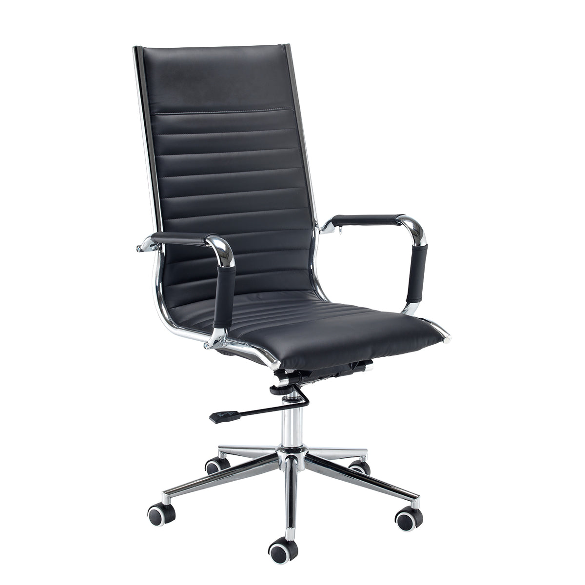 Bari high back executive chair - black faux leather - view 1
