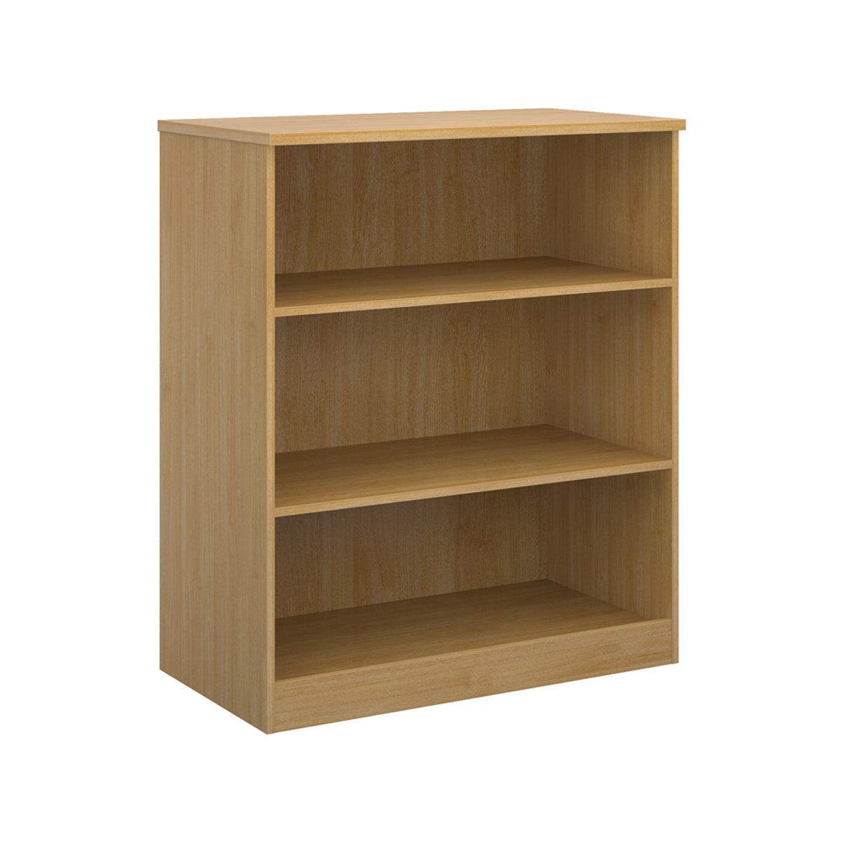 Deluxe bookcase 1200mm high with 2 shelves - oak - view 1