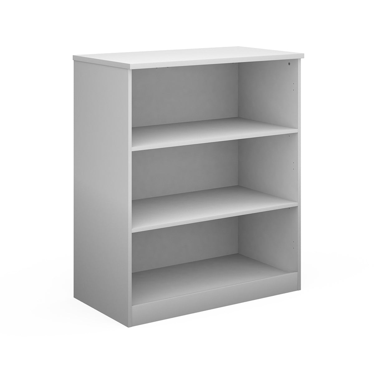 Deluxe bookcase 1200mm high with 2 shelves - white - view 1