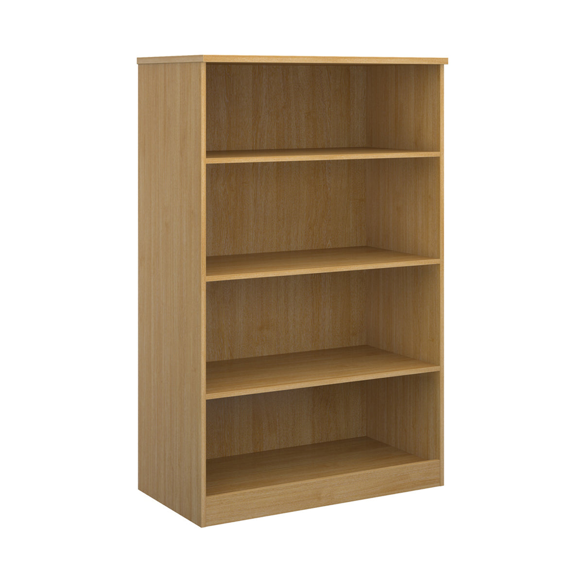 Deluxe bookcase 1600mm high with 3 shelves - oak - view 1