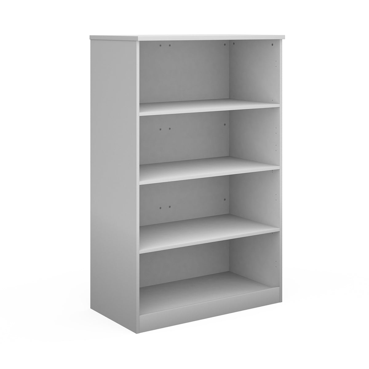Deluxe bookcase 1600mm high with 3 shelves - white - view 1