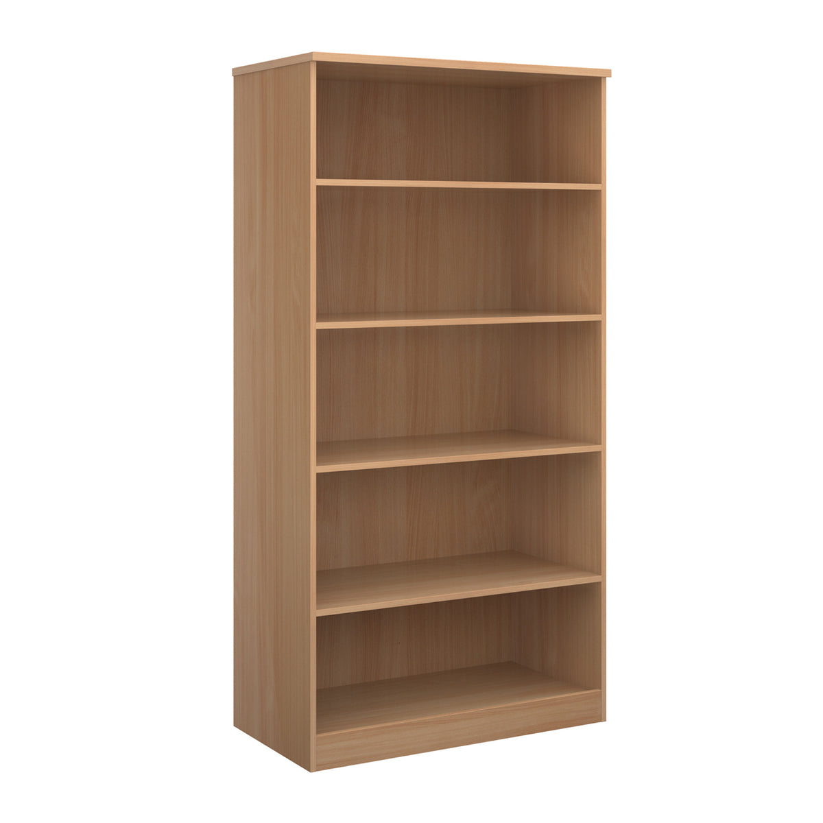 Deluxe bookcase 2000mm high with 4 shelves - Beech - view 1