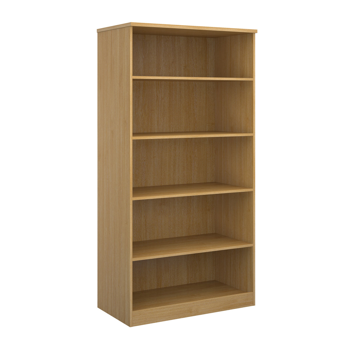 Deluxe bookcase 2000mm high with 4 shelves - oak - view 1