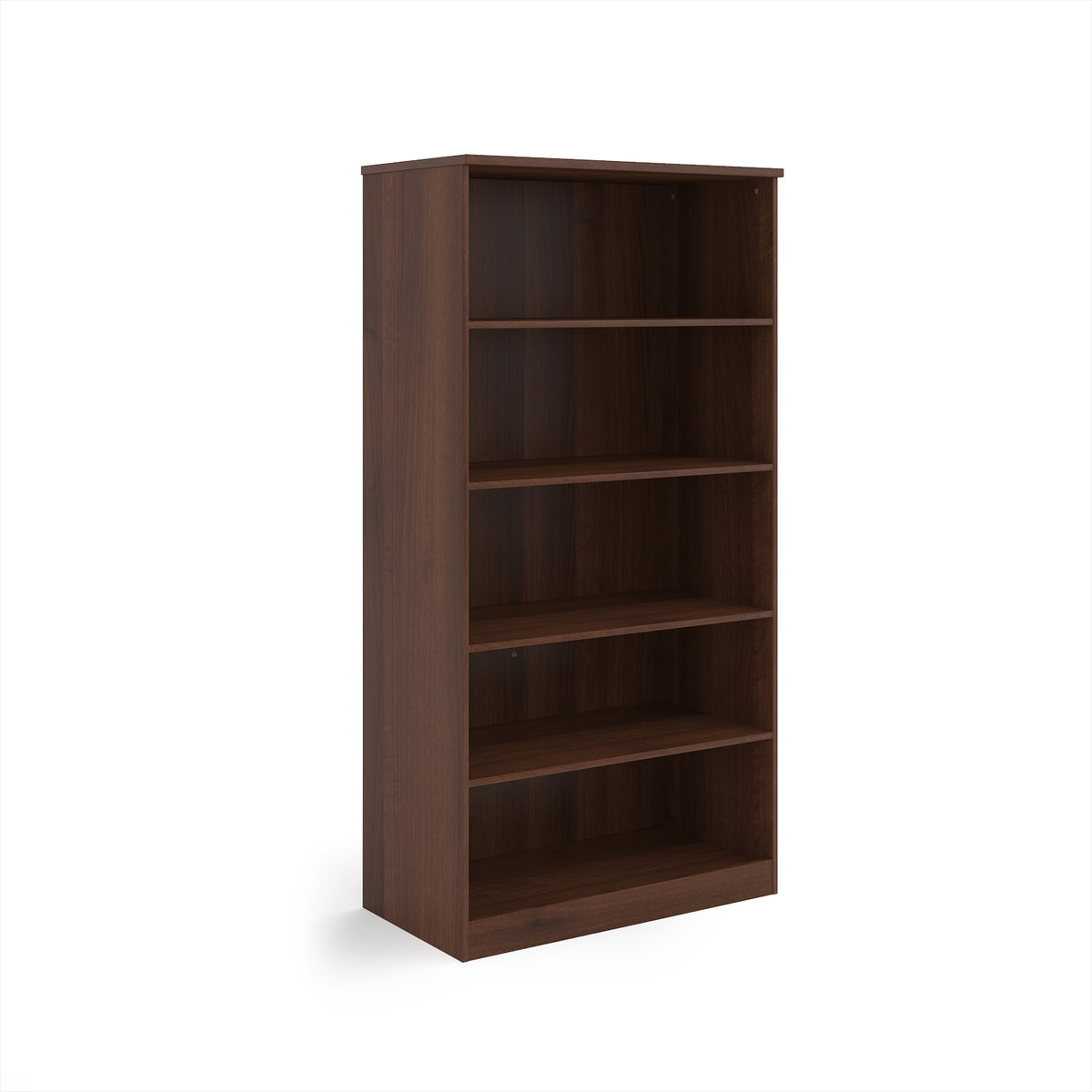 Deluxe bookcase 2000mm high with 4 shelves - Walnut - view 1
