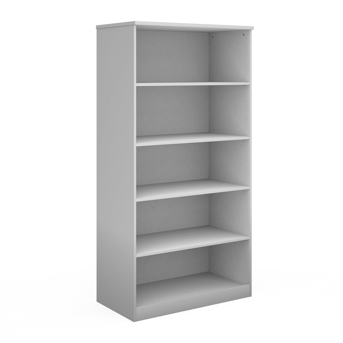 Deluxe bookcase 2000mm high with 4 shelves - white - view 1