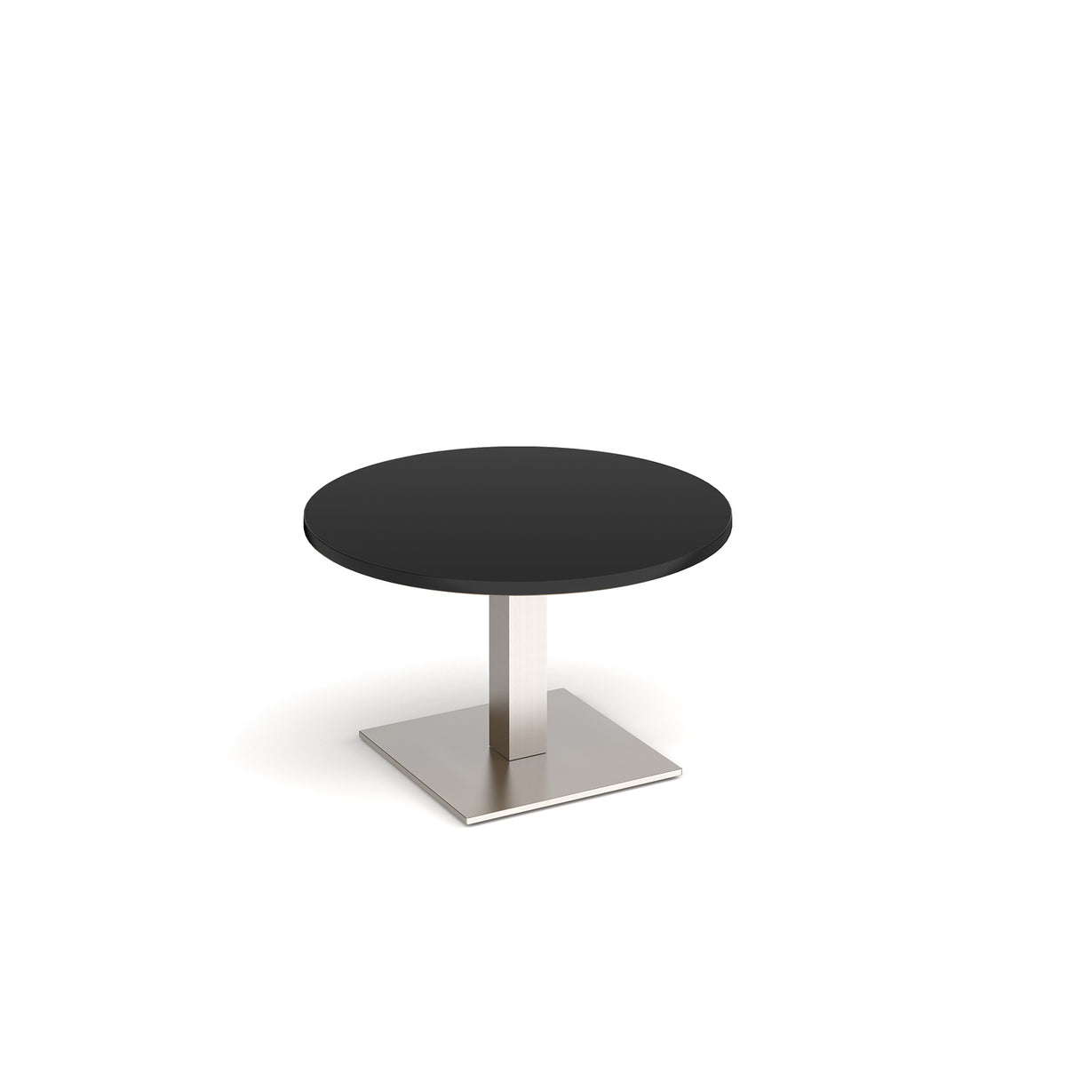 Brescia circular coffee table with flat square brushed steel base 800mm - black - view 1