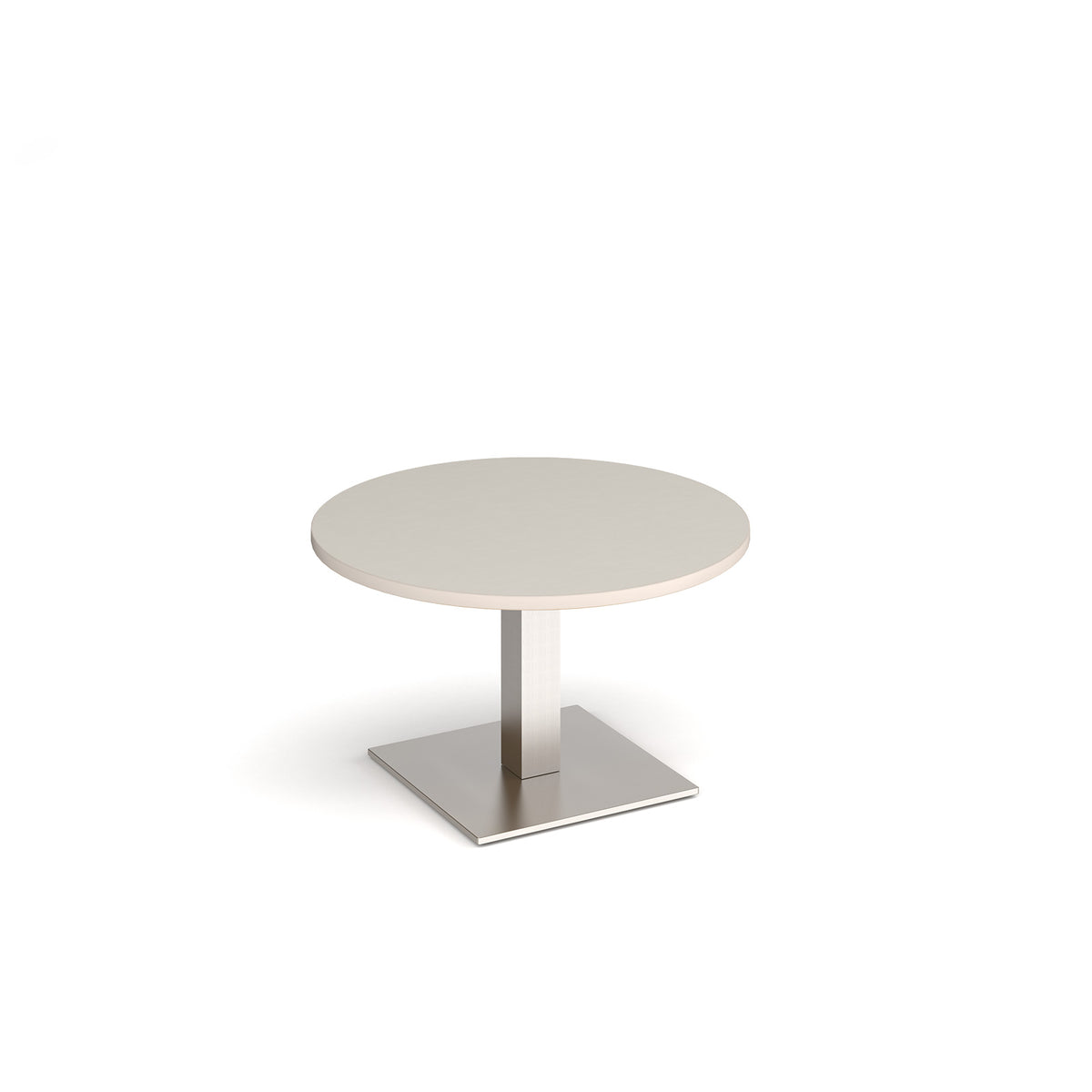 Brescia circular coffee table with flat square brushed steel base 800mm - Light grey - view 1