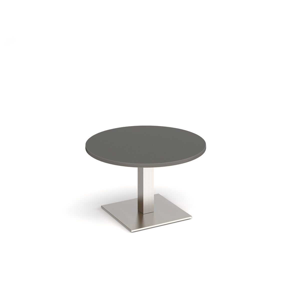 Brescia circular coffee table with flat square brushed steel base 800mm - onyx Grey - view 1