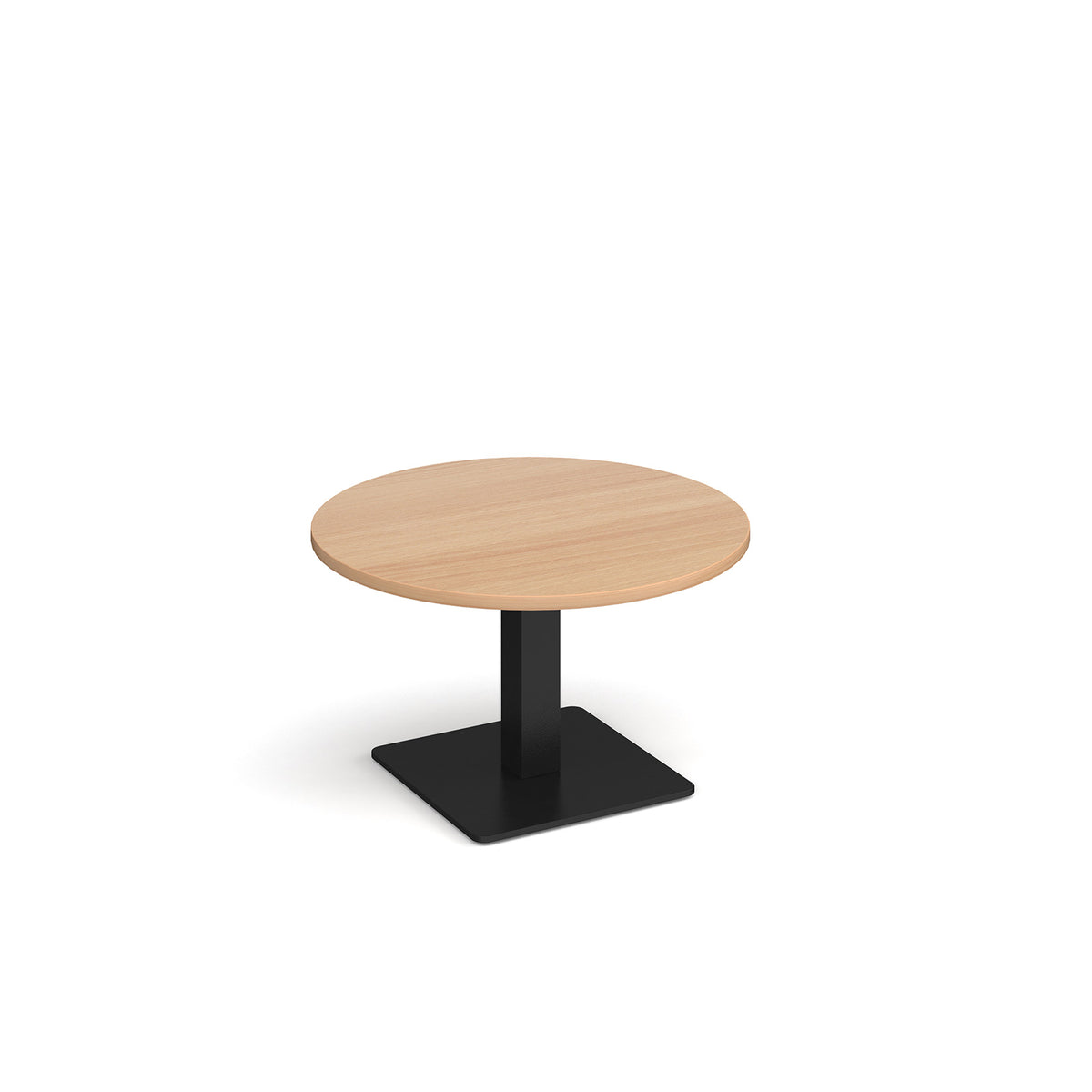 Brescia circular coffee table with flat square black base 800mm - Beech - view 1