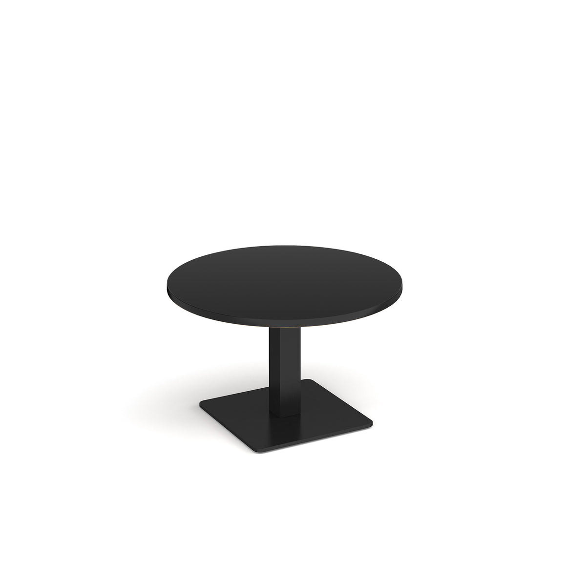 Brescia circular coffee table with flat square black base 800mm - Black - view 1