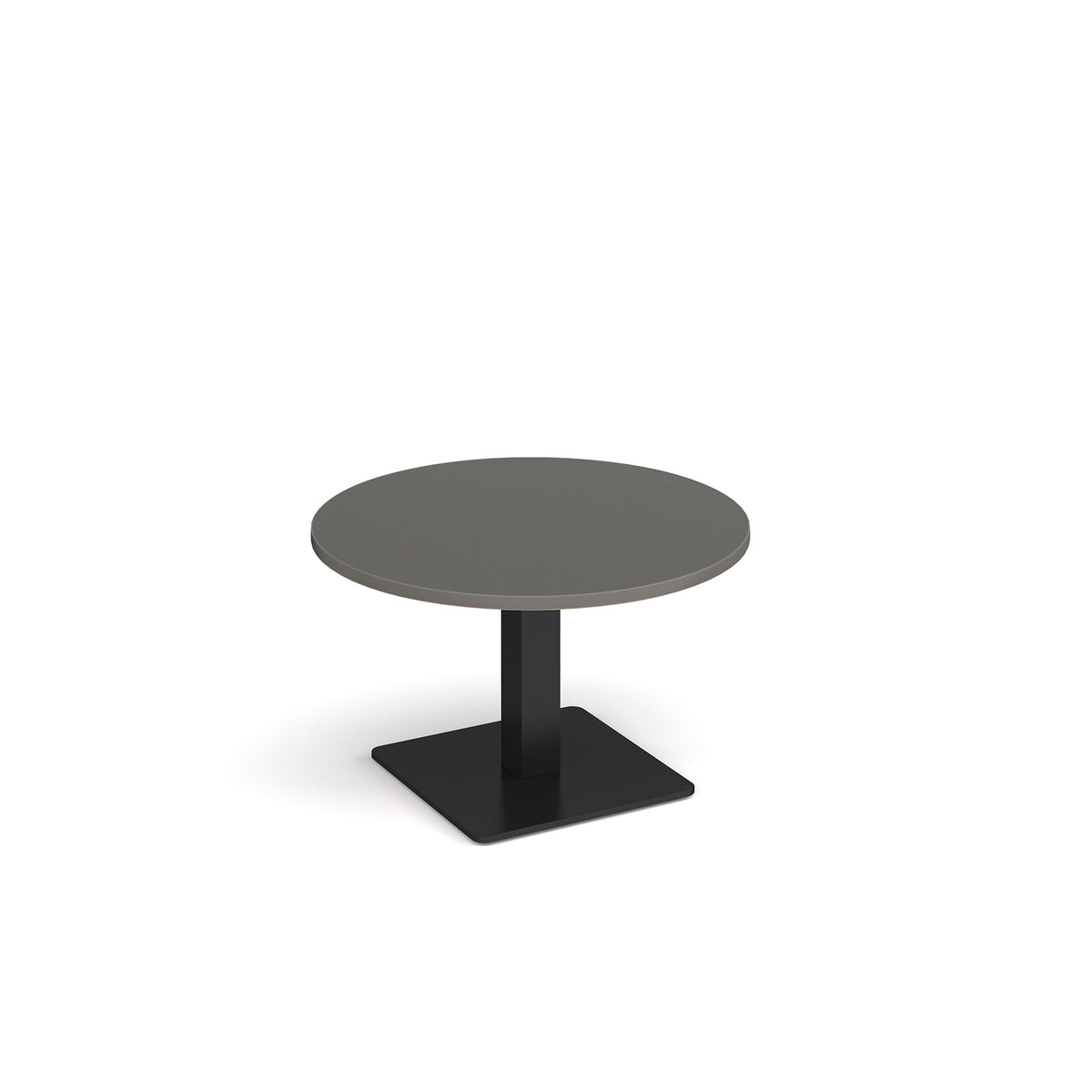 Brescia circular coffee table with flat square black base 800mm - Onyx Grey - view 1