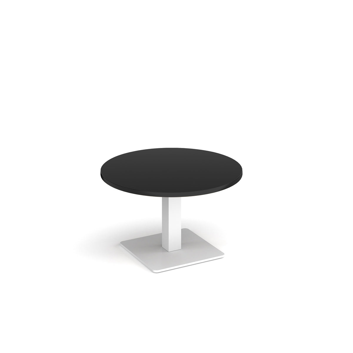 Brescia circular coffee table with flat square white base 800mm - Black - view 1