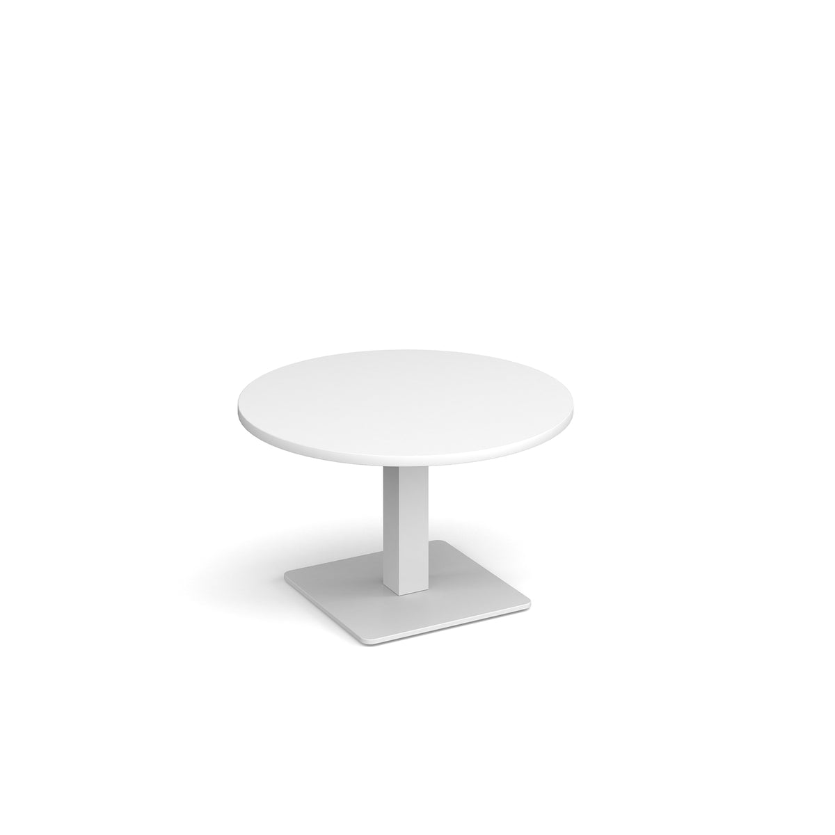 Brescia circular coffee table with flat square white base 800mm - white - view 1