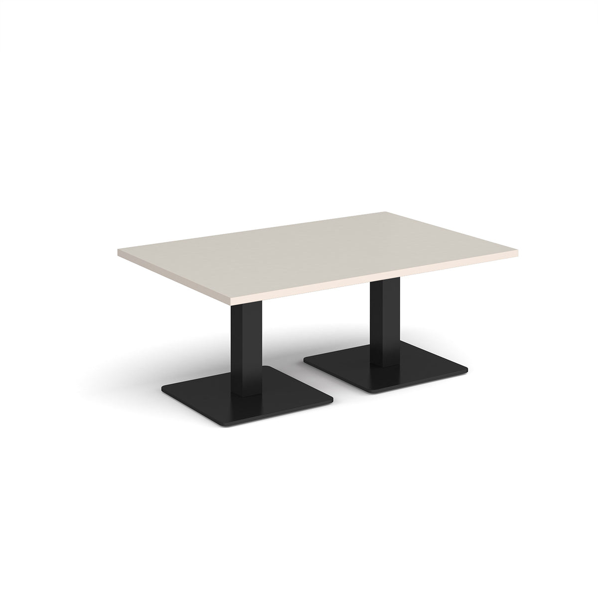 Brescia rectangular coffee table with flat square black bases 1200mm x 800mm - Light Grey - view 1