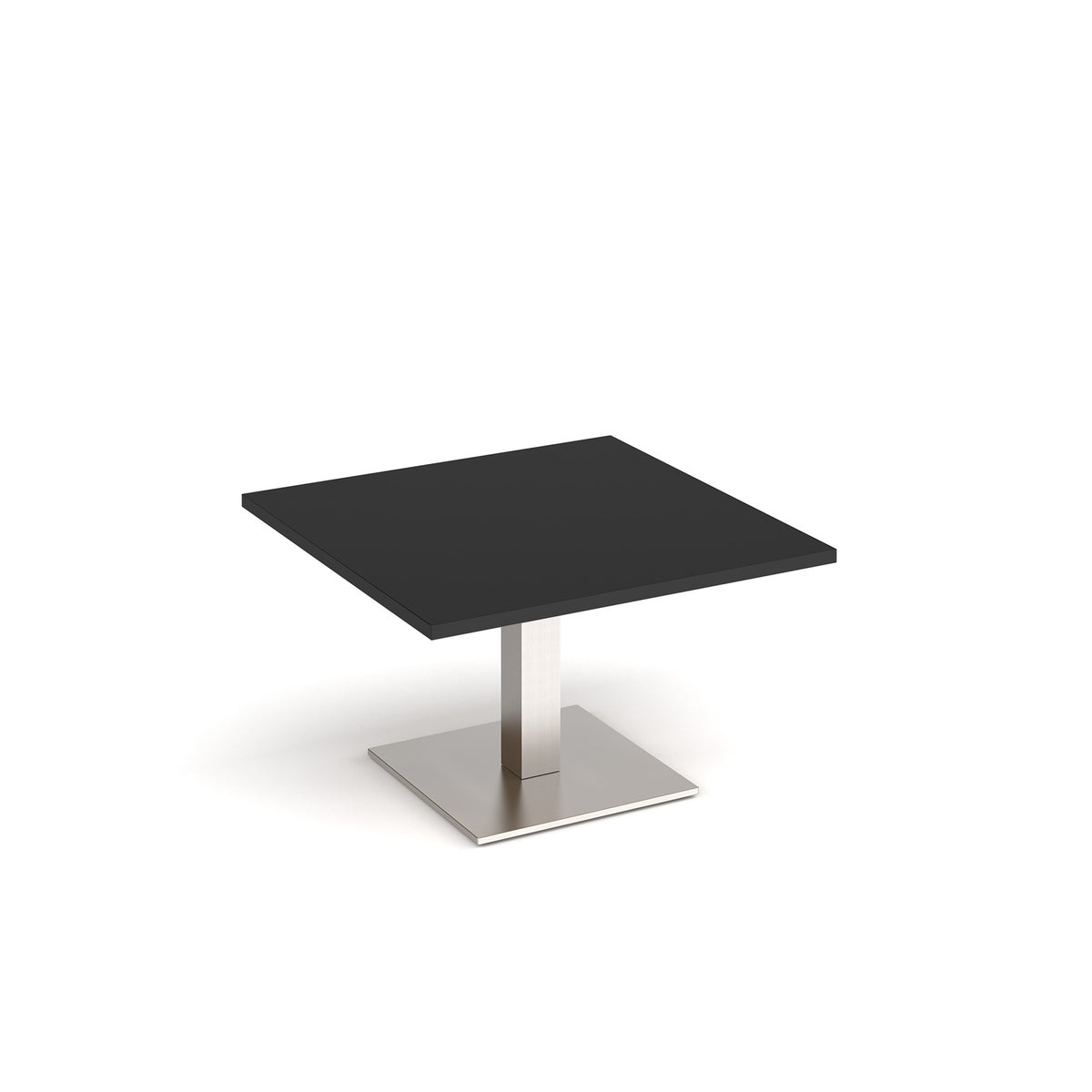 Brescia square coffee table with flat square brushed steel base 800mm - Black - view 1