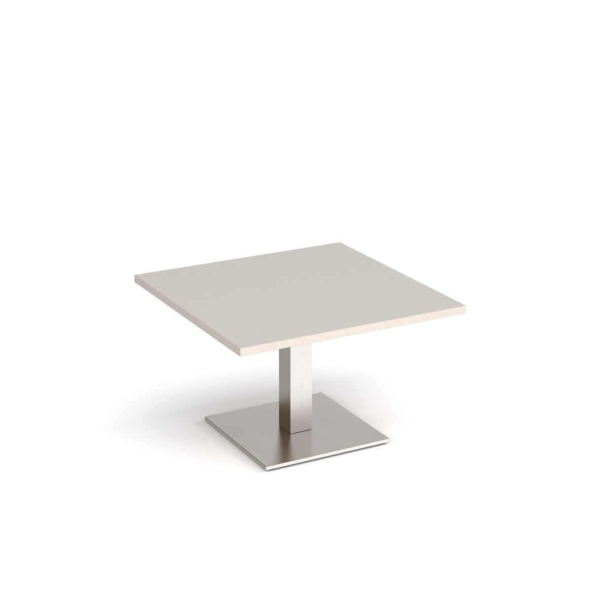 Brescia square coffee table with flat square brushed steel base 800mm - Light Oak - view 1