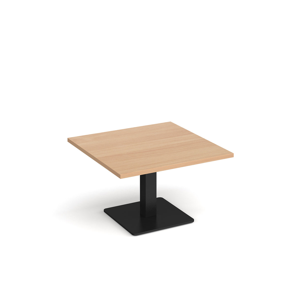 Brescia square coffee table with flat square black base 800mm - Beech - view 1