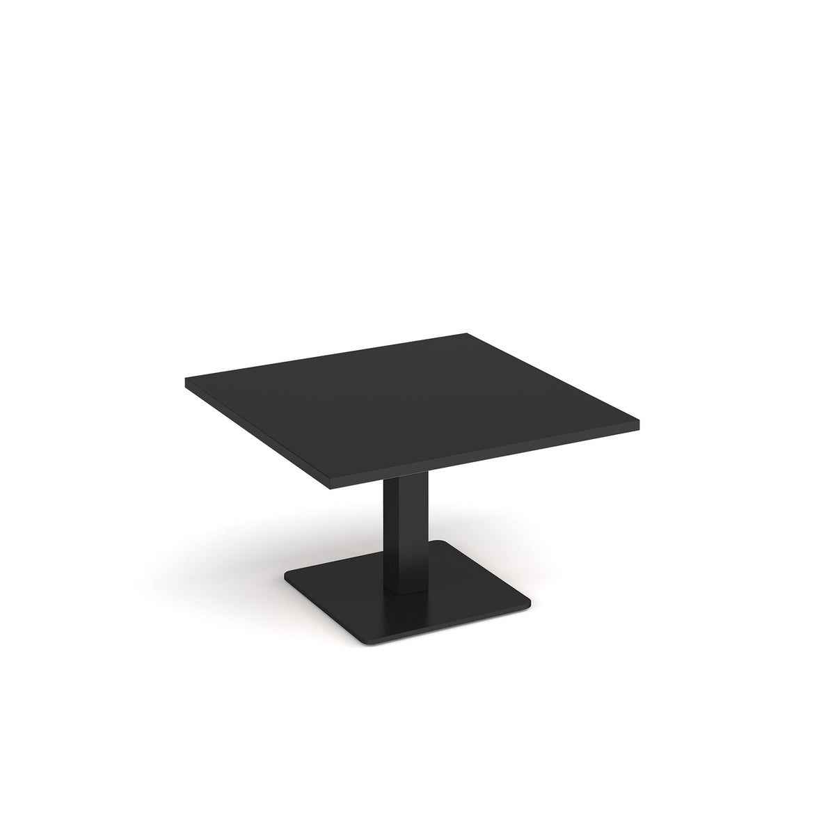 Brescia square coffee table with flat square black base 800mm - Black - view 1
