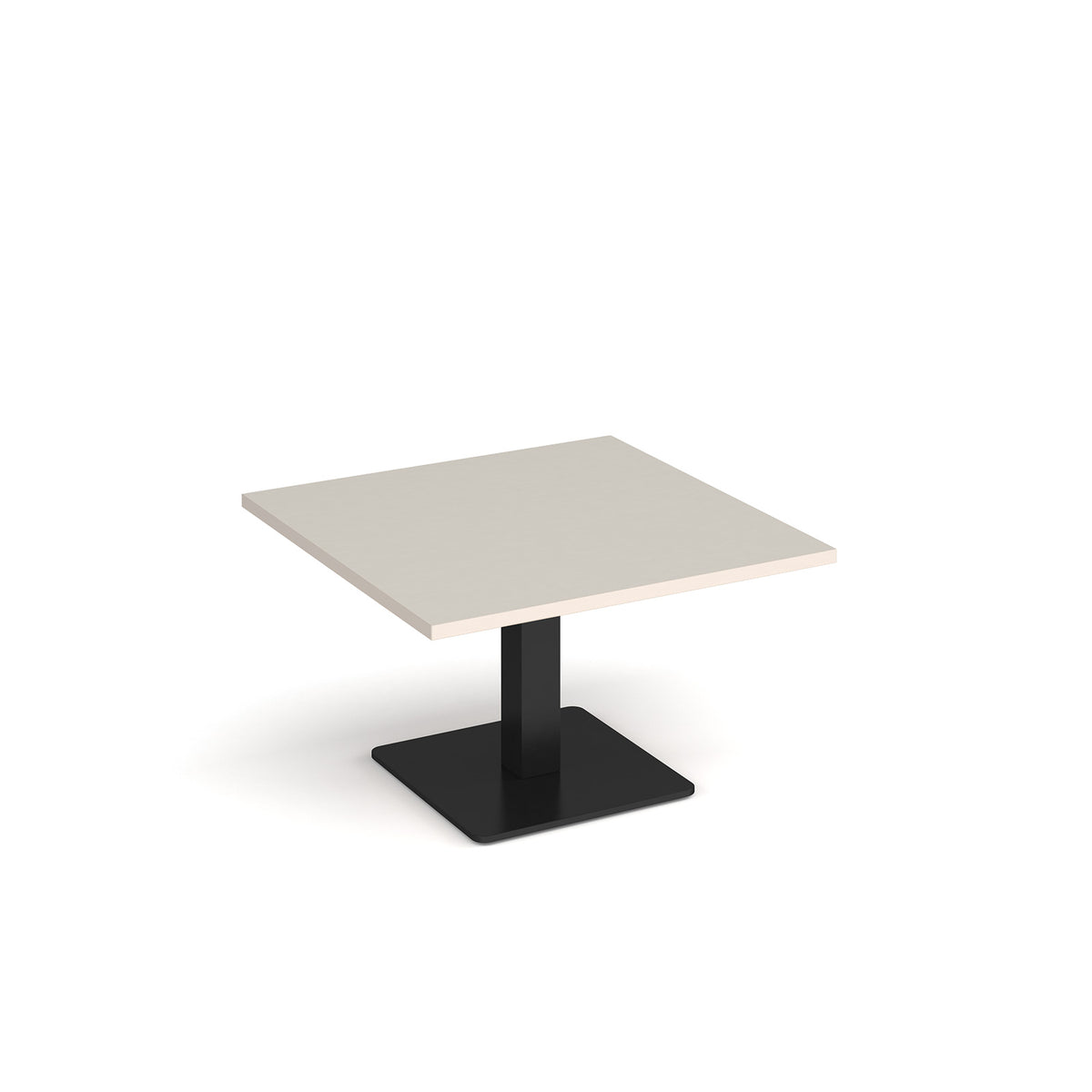 Brescia square coffee table with flat square black base 800mm - Light Grey - view 1