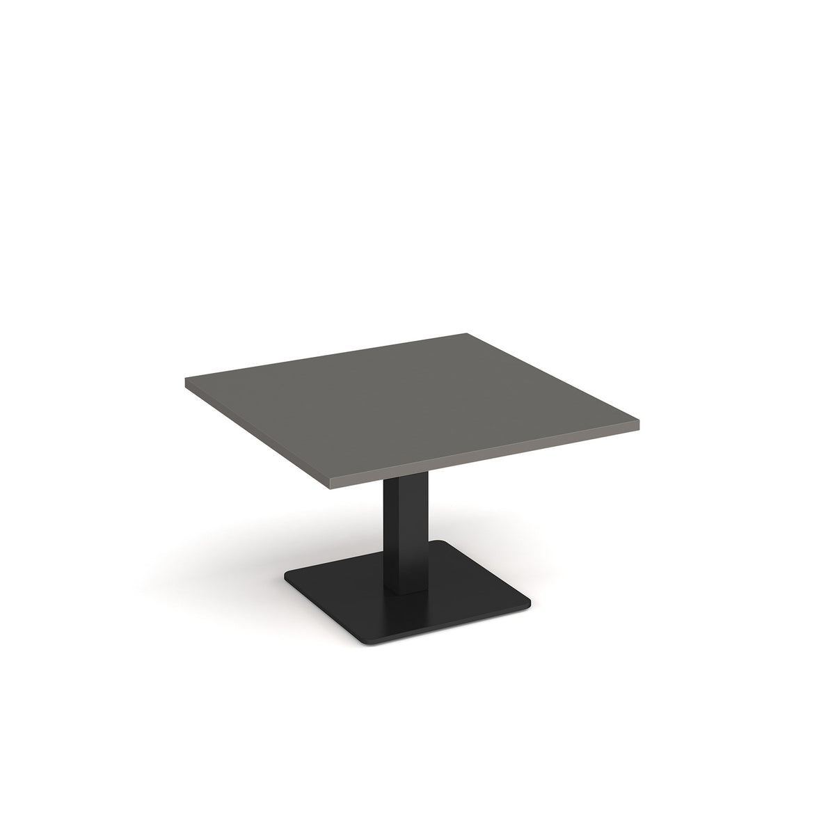 Brescia square coffee table with flat square black base 800mm -Onyx Grey - view 1