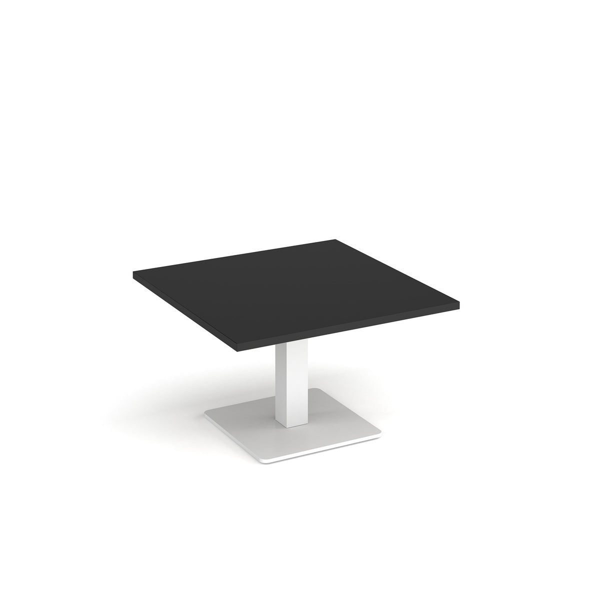 Brescia square coffee table with flat square white base 800mm - Black - view 1