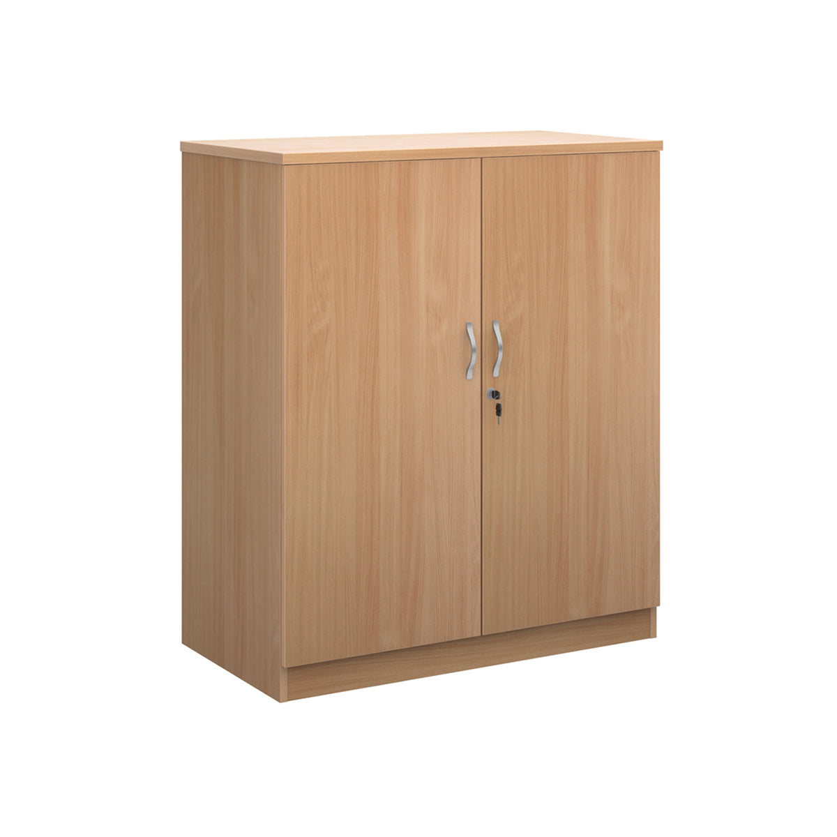 Deluxe double door cupboard 1200mm high with 2 shelves - Beech - view 1