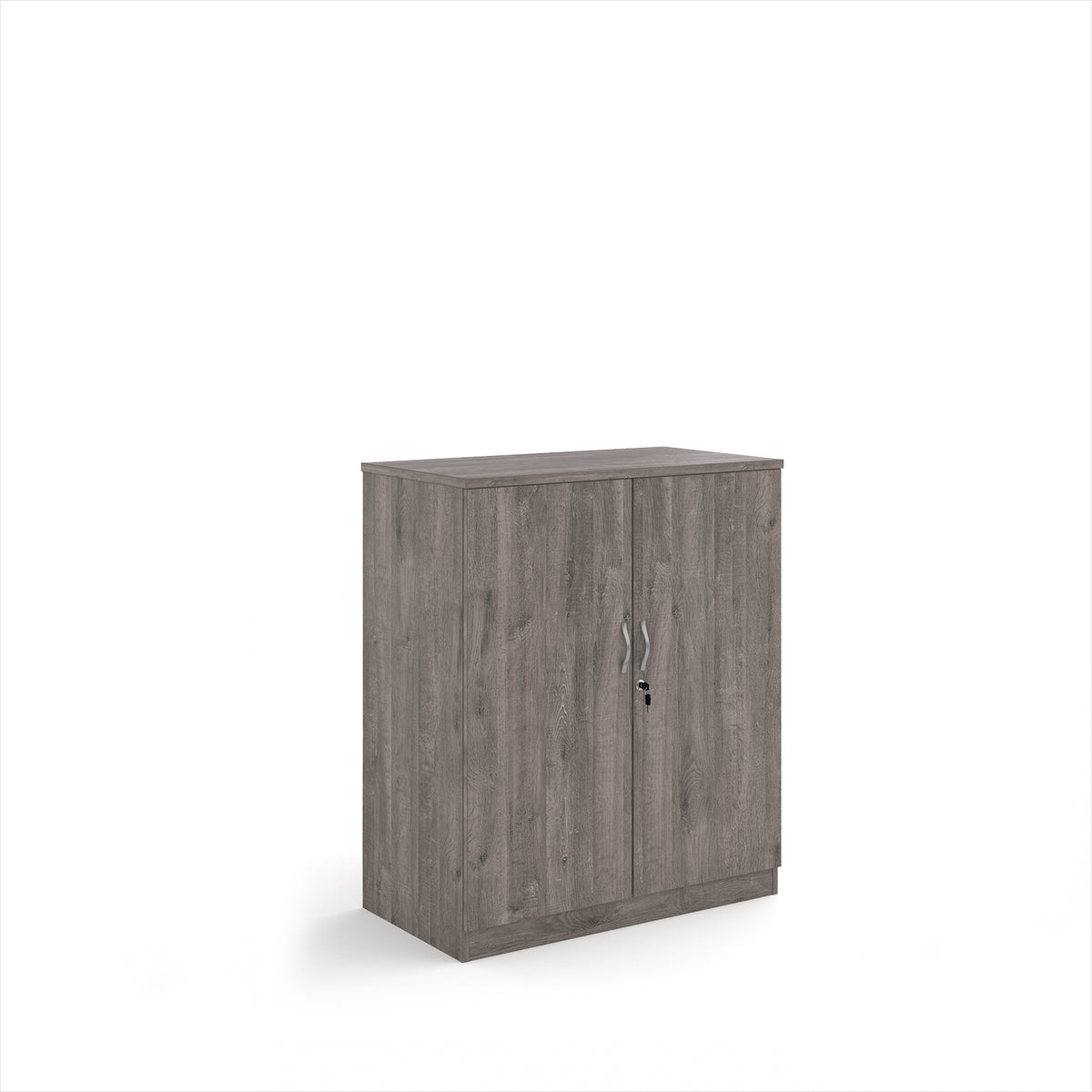 Deluxe double door cupboard 1200mm high with 2 shelves - Grey Oak - view 1
