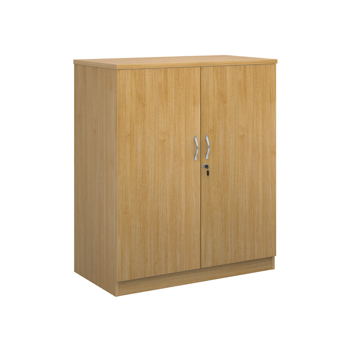 Deluxe double door cupboard 1200mm high with 2 shelves - oak - view 1