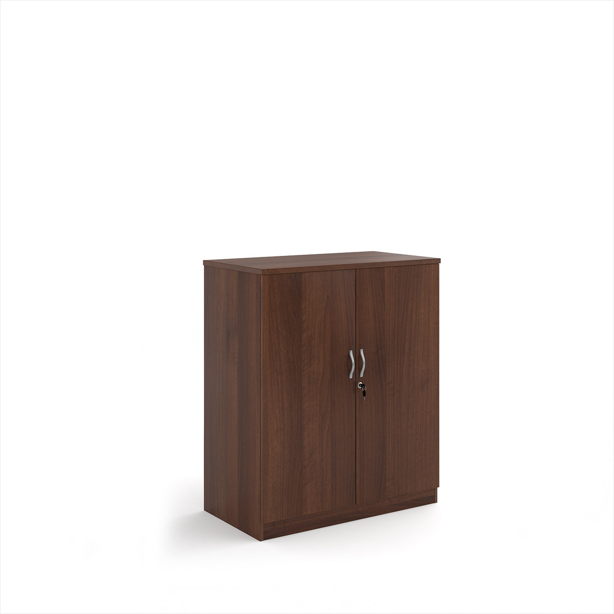 Deluxe double door cupboard 1200mm high with 2 shelves - Walnut - view 1