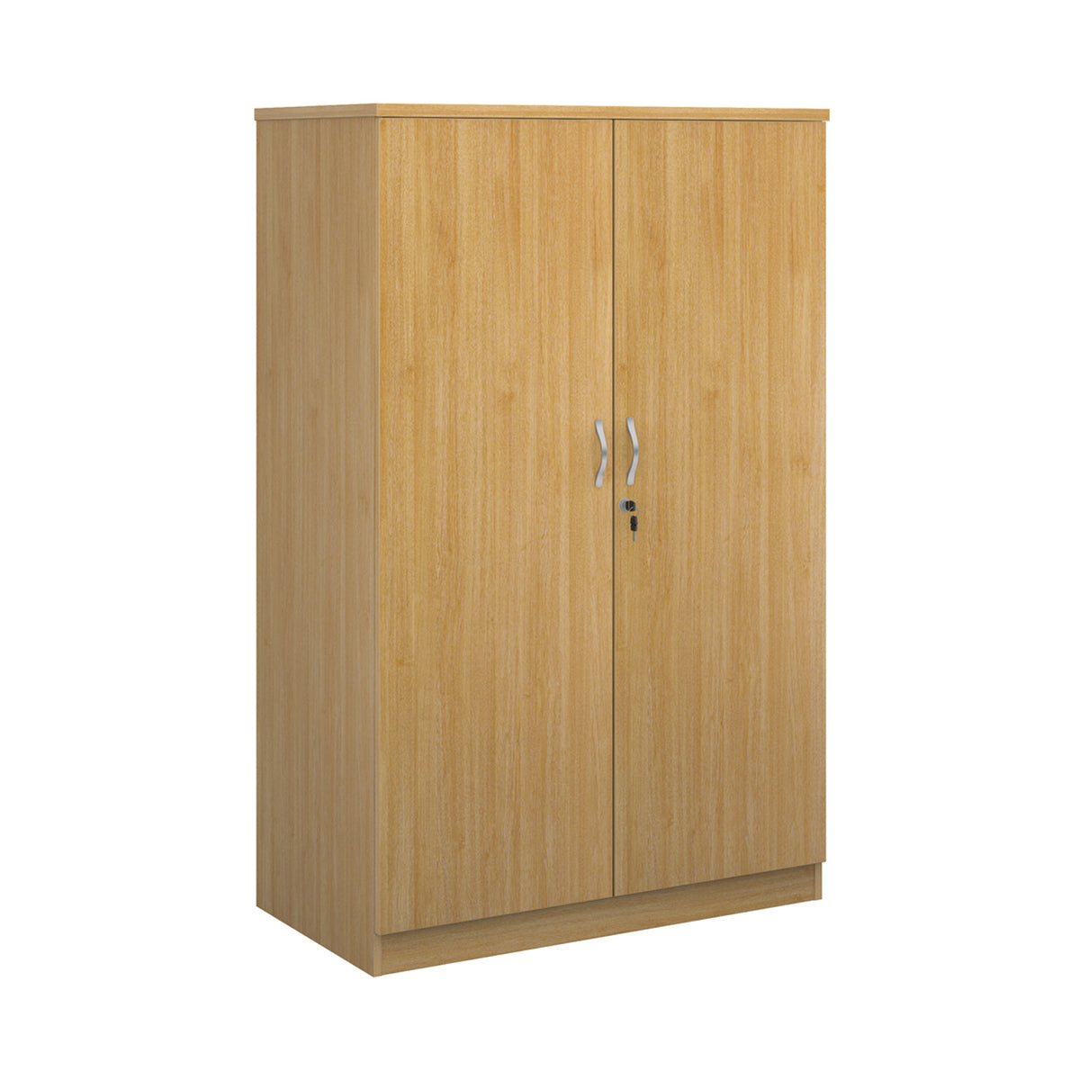 Deluxe double door cupboard 1600mm high with 3 shelves - oak - view 1