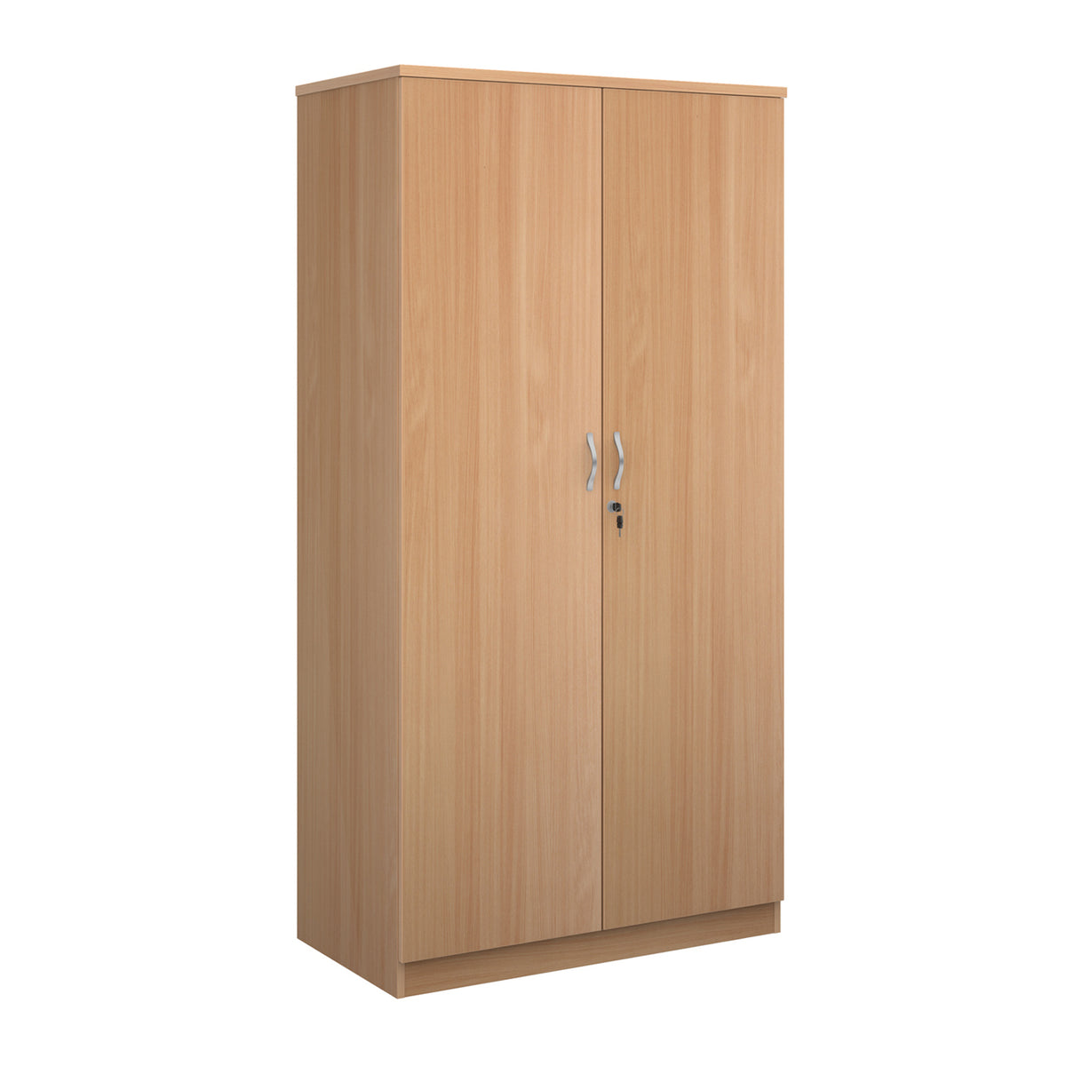 Deluxe double door cupboard 2000mm high with 4 shelves - Beech - view 1