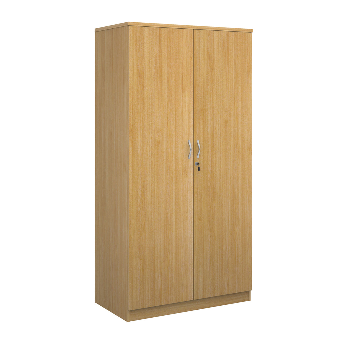 Deluxe double door cupboard 2000mm high with 4 shelves - oak - view 1