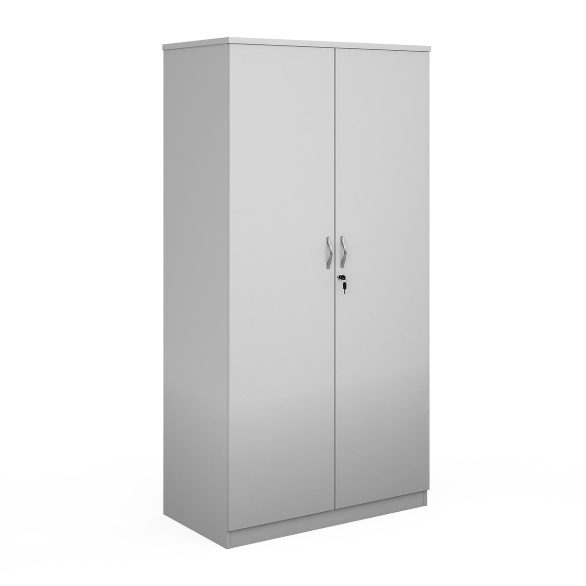 Deluxe double door cupboard 2000mm high with 4 shelves - white - view 1