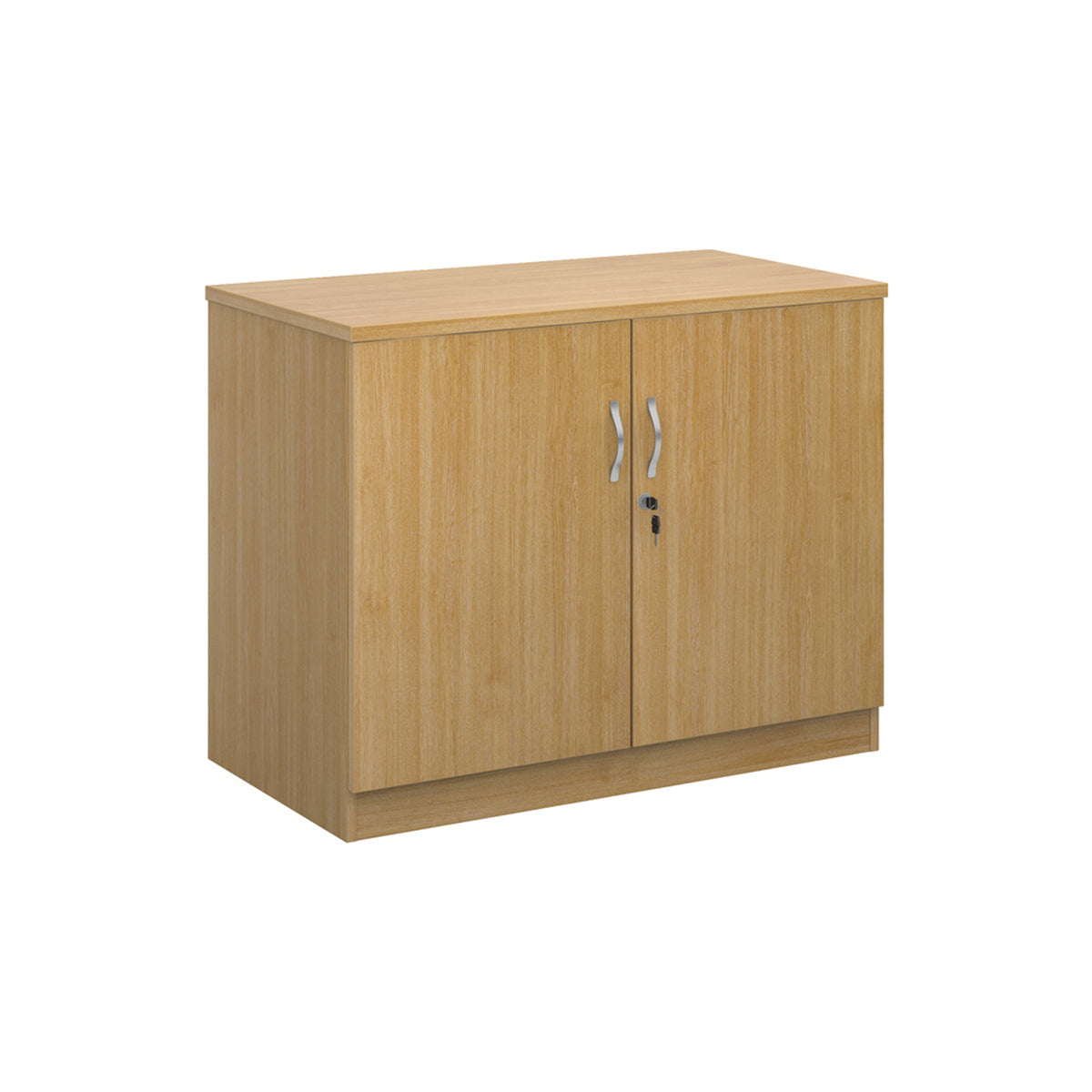 Deluxe double door cupboard 800mm high with 1 shelf - oak - view 1