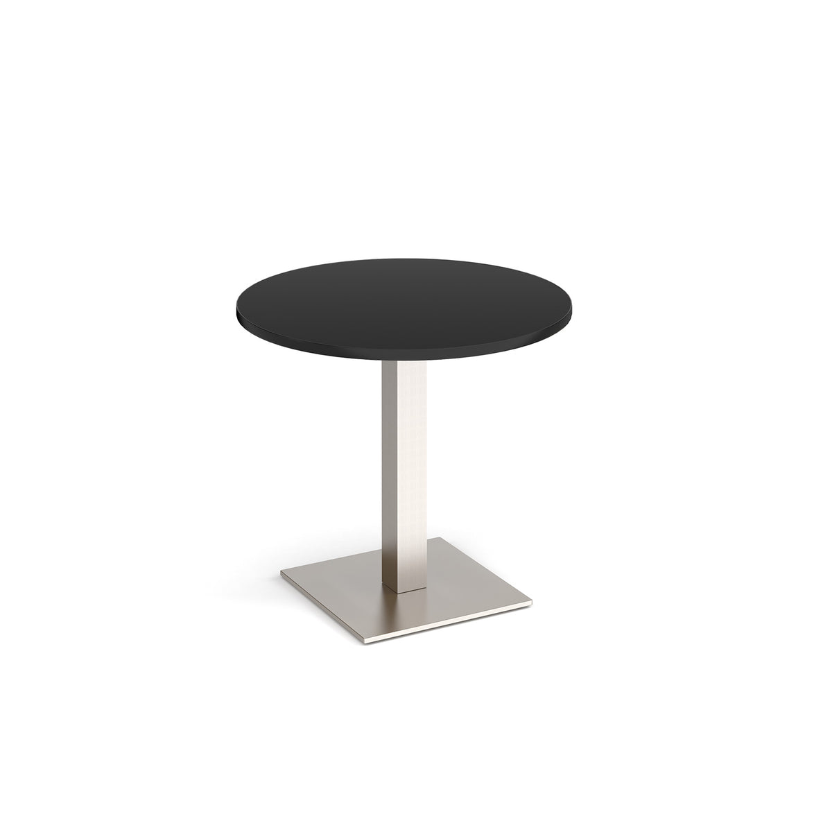 Brescia circular dining table with flat square brushed steel base 800mm - Black - view 1