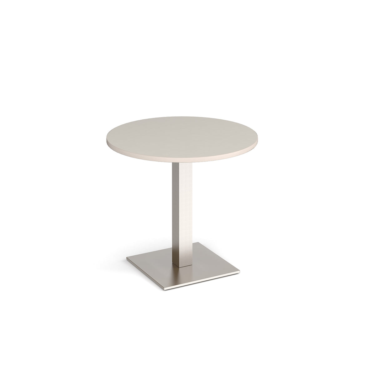 Brescia circular dining table with flat square brushed steel base 800mm - Light Grey - view 1