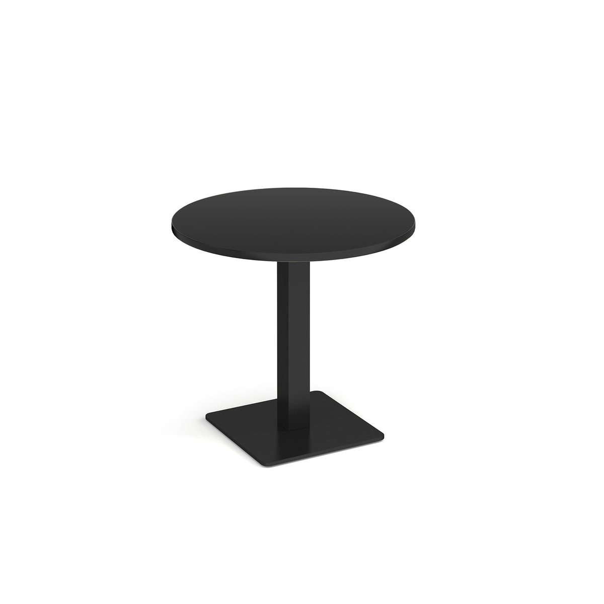 Brescia circular dining table with flat square black base 800mm - Black - view 1