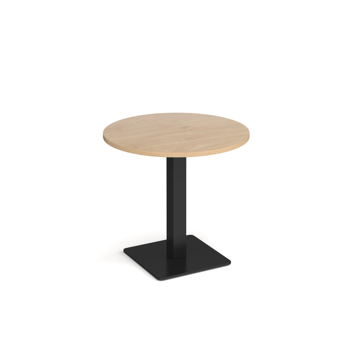 Brescia circular dining table with flat square black base 800mm - Kendal oak - view 1