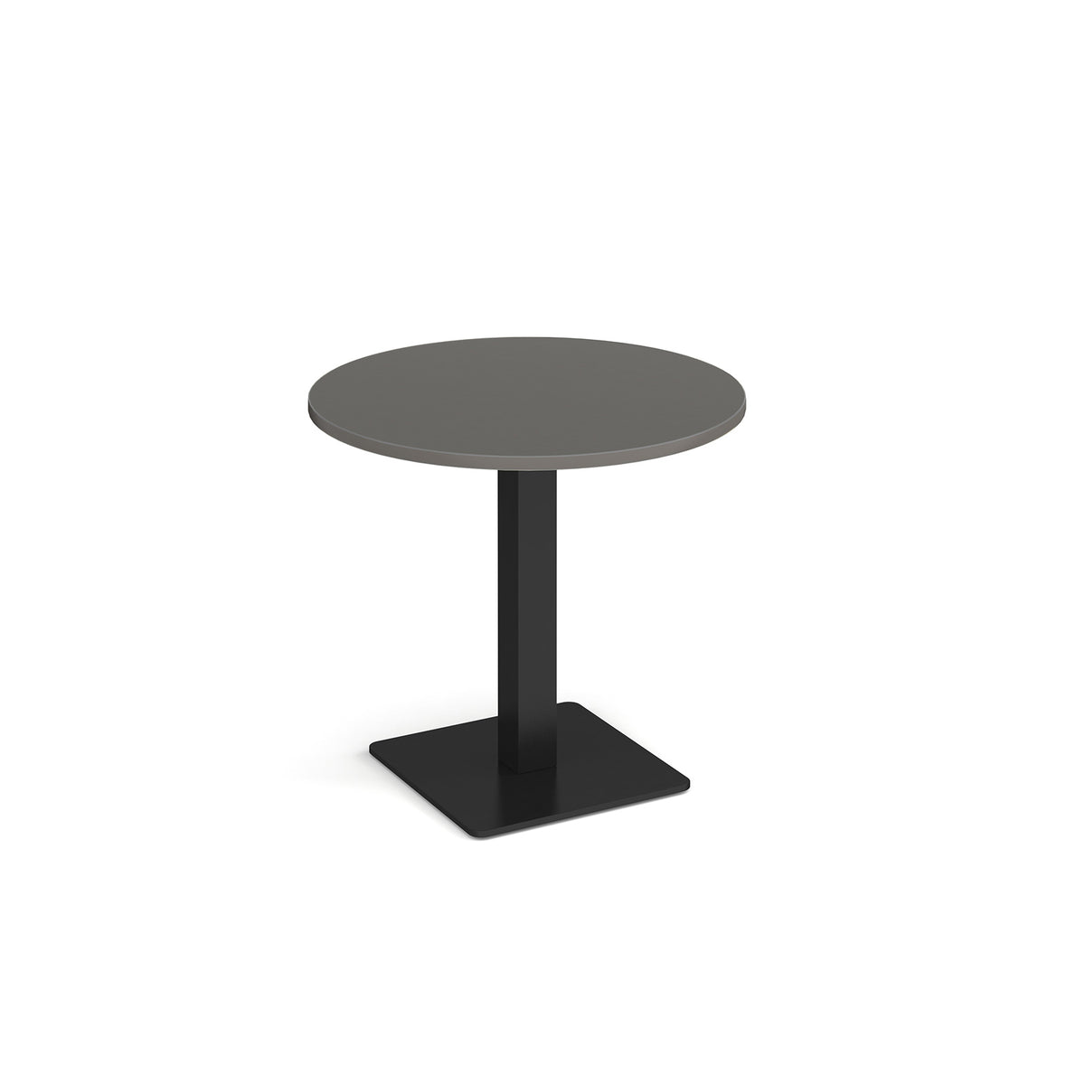 Brescia circular dining table with flat square black base 800mm - Onyx Grey - view 1