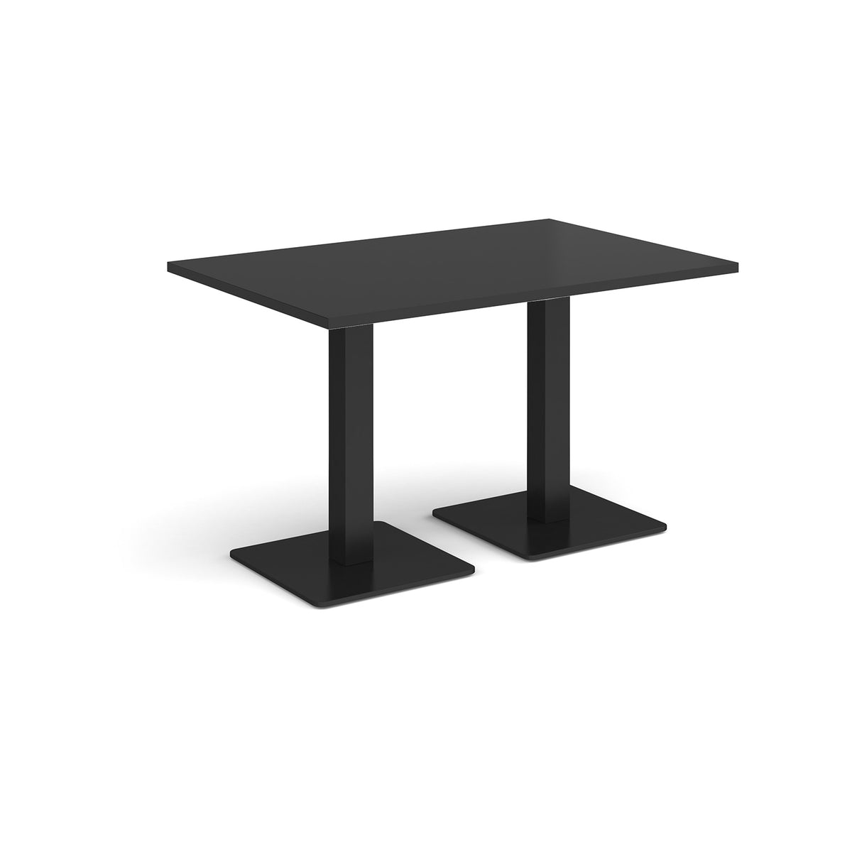 Brescia rectangular dining table with flat square black bases 1200mm x 800mm - Black - view 1