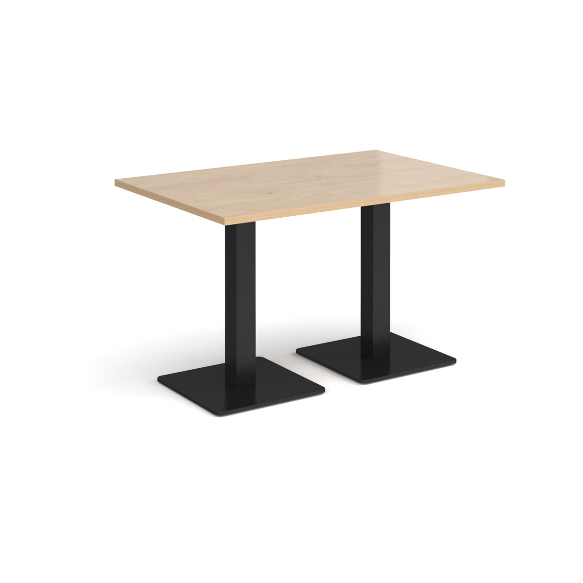 Brescia rectangular dining table with flat square black bases 1200mm x 800mm - Kendal oak - view 1