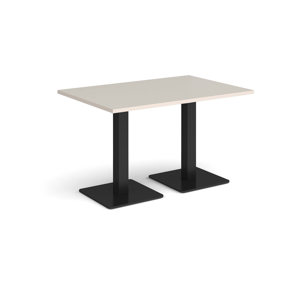 Brescia rectangular dining table with flat square black bases 1200mm x 800mm - Light Grey - view 1