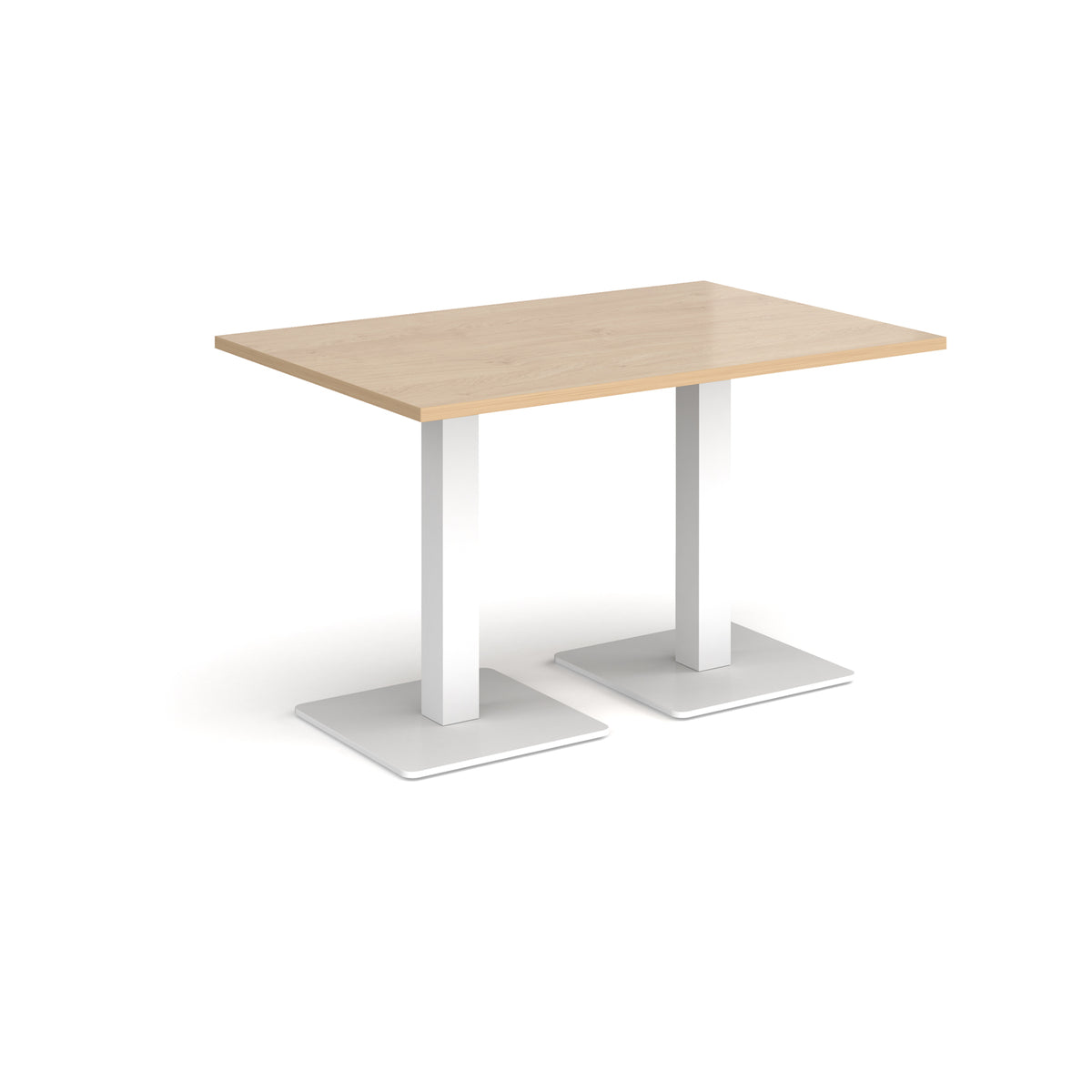Brescia rectangular dining table with flat square white bases 1200mm x 800mm - Kendal oak - view 1