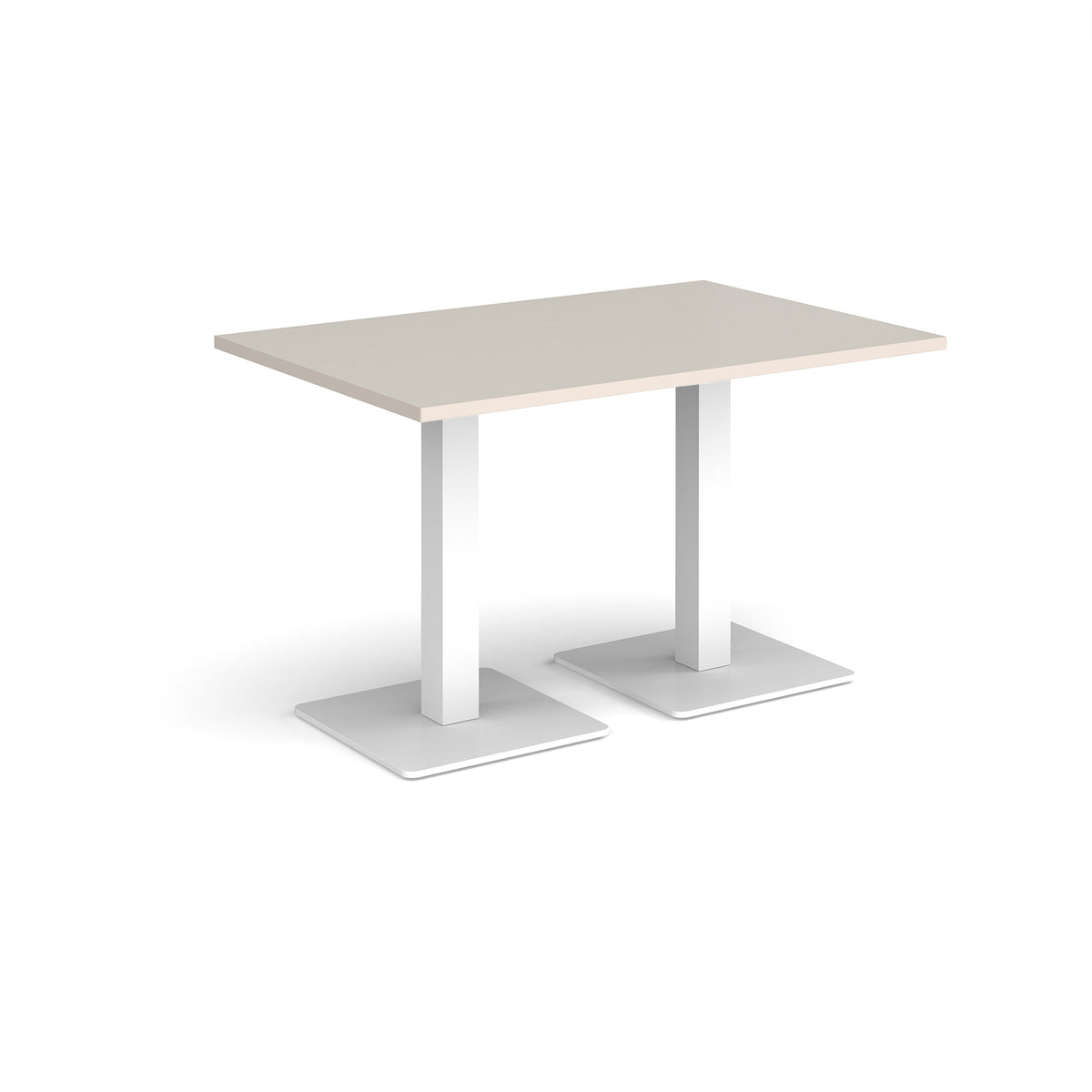 Brescia rectangular dining table with flat square white bases 1200mm x 800mm - Light Grey - view 1