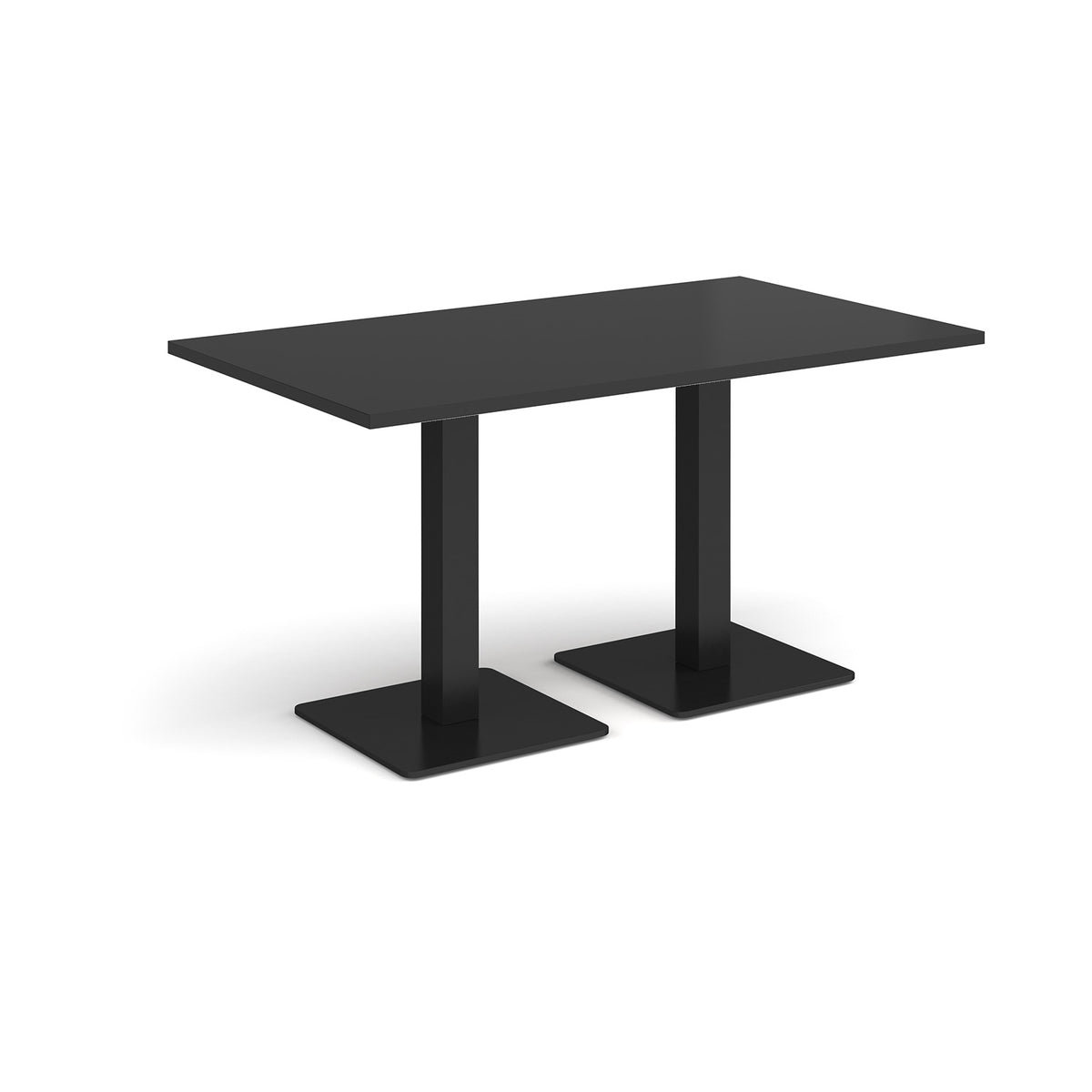 Brescia rectangular dining table with flat square black bases 1400mm x 800mm - Black - view 1
