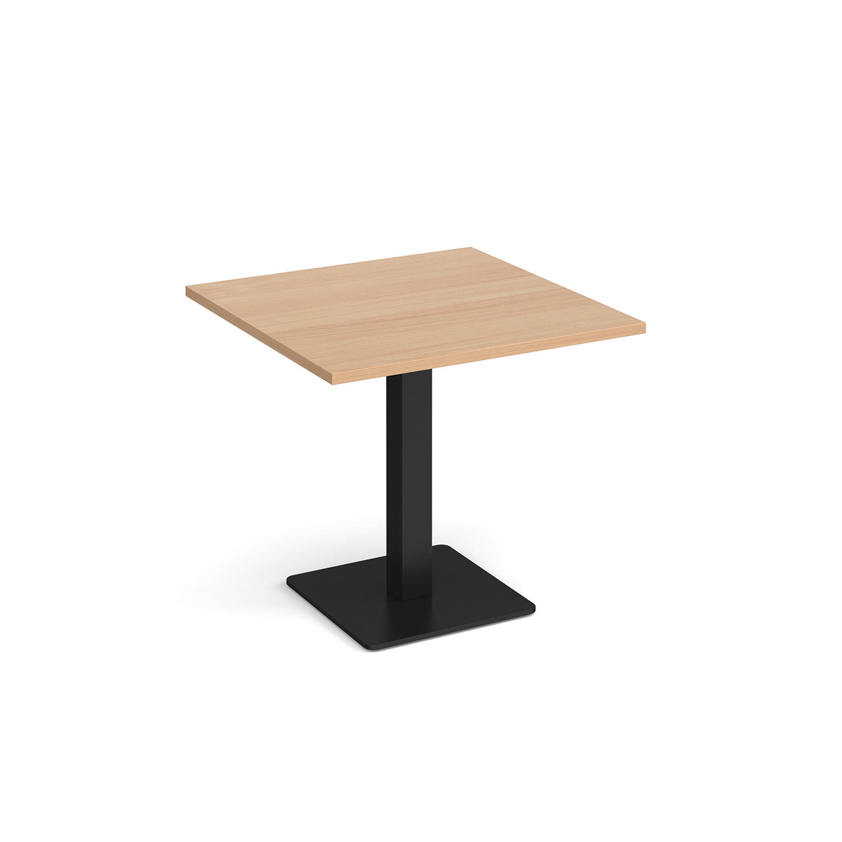 Brescia square dining table with flat square black base 800mm - Beech - view 1
