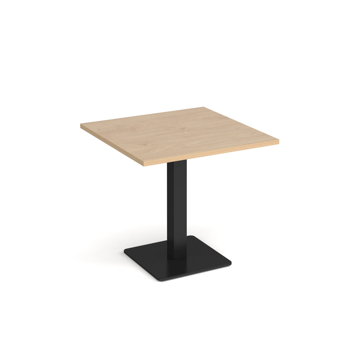 Brescia square dining table with flat square black base 800mm - Kendal oak - view 1