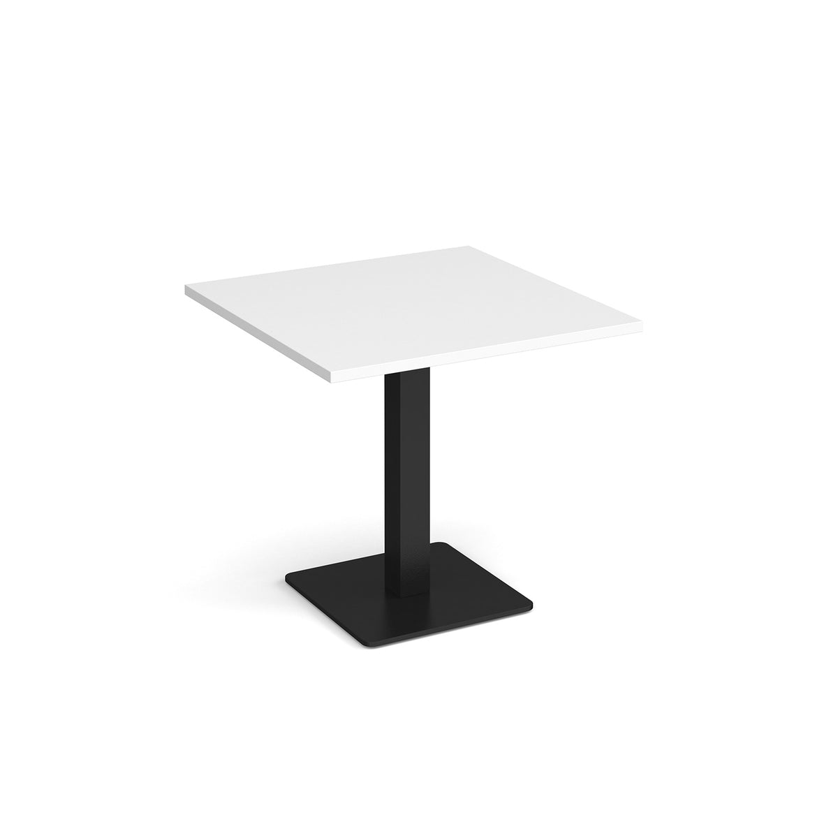 Brescia square dining table with flat square black base 800mm - white - view 1