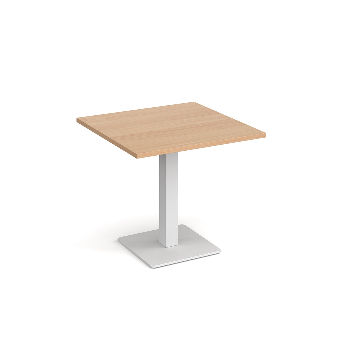 Brescia square dining table with flat square white base 800mm - Beech - view 1